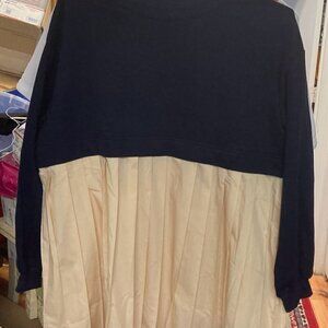 Sweatshirt oversized  pleated tunic /dress